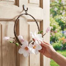 daiktų Dekoratyvinis žiedas dirbtinis magnolijos spyruoklinis papuošimas pakabinimui Ø24cm
