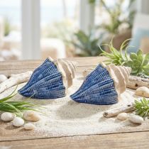 daiktų Shell Decoration Maritime Ceramic Blue Beige 16,5×11×9,5cm 2 vnt.