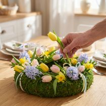 daiktų Samanų vainikas – universalus pagrindas kūrybinei floristikai ir dekoravimo idėjoms, 20 cm, 4 vnt.