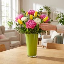 daiktų Vaza Žalia Gėlių Vaza Dekoratyvinė Vaza Fizzy Olive Ø16.5cm A27cm