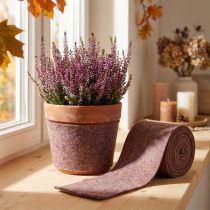 daiktų Dvispalvė veltinio juosta iš vilnos, 100 % vilnos, violetinė/ruda, 15 cm x 5 m