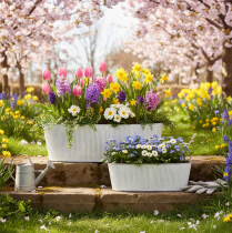 daiktų Ovalus metalinis dubuo baltos ir sidabrinės spalvos, 32,5 cm / 37 cm, 2 vnt. rinkinys.