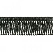 Fringe Ribbon, Cordonet Trim, Leonean Fringes Black W4cm L25m