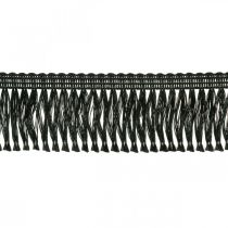daiktų Fringe Ribbon, Cordonet Trim, Leonean Fringes Black W4cm L25m