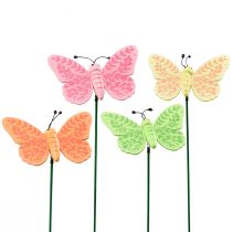 daiktų Pavasario dekoravimo gėlių kamščiai mediniai dekoratyviniai drugeliai 24,5cm 16vnt
