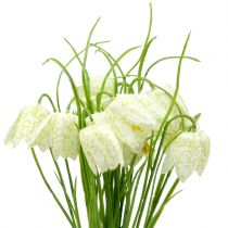 daiktų Šaškių lentos gėlės Fritillaria dirbtinės baltos, žalios 40cm 12 vnt