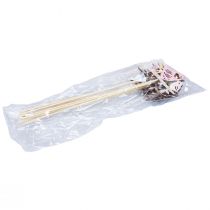 daiktų Pavasario puošmena Gėlių kištukas Medinis paukščių dekoras 7×10cm 12 vnt