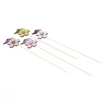 daiktų Pavasarinė puošmena gėlių kamšteliai medžio paukščių dekoracija 8×6cm 12vnt