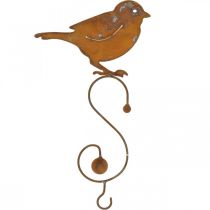 Dekoratyvinis paukštis iš metalo, maisto kabykla, sodo puošmena nerūdijantis plienas L38cm