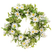 Daisy Vainikas Baltas Žalias Dirbtinis Ø28cm H9cm