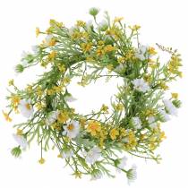 Gėlių vainikas su medžio anemonais baltas, geltonas Ø30cm