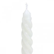 Susuktos žvakės spiralinės kreminės žvakės Ø2,2cm H30cm 2vnt