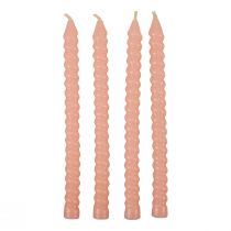 daiktų Susuktos žvakės spiralinės žvakės šviesiai rožinės Ø1,4cm H18cm 4vnt