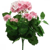 daiktų Dirbtinė snapučio gėlė Rožinis pelargonijos krūmas dirbtinis 7 žiedai H38cm