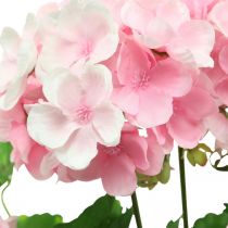 daiktų Dirbtinė snapučio gėlė Rožinis pelargonijos krūmas dirbtinis 7 žiedai H38cm