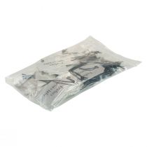 daiktų Dovanų etiketė "Happy New Year" sidabrinė 8×3,5cm 50vnt