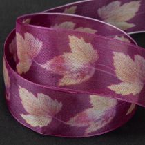 daiktų Dovanų juostelė klevo lapai violetinė juostelė rudens 40mm 15m
