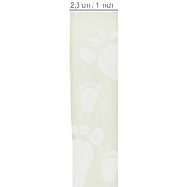 daiktų Dovanų juostelė kūdikio pėdučių puošmena krikšto žalia 25mm 16m