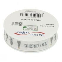 daiktų Dovanų juostelė Kalėdoms Linksmų Kalėdų pilka 25mm 18m