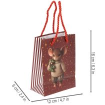 daiktų Kalėdinis dovanų maišelis su pelės motyvu, 16 cm, 2 vnt.