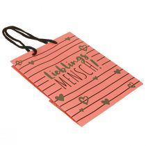 daiktų Dovanų maišelis su širdelėmis “Mėgstamiausias žmogus” popierinis 18×10×23cm 2vnt