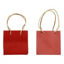 Dovanų maišeliai popieriniai maišeliai su rankena raudona 12×12×12cm 6vnt