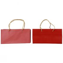 Dovanų maišeliai raudoni popieriniai maišeliai su rankena 24×12×12cm 6vnt