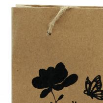 daiktų Dovanų maišeliai su rankenomis popieriniai natūralaus juodo 12×15cm 6vnt