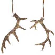 daiktų Kaimiško stiliaus elnio rago dekoracijos pakabukai sienai arba eglutei, 15 cm, 6 vnt.