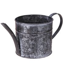 daiktų Laistytuvas metalo apdaila pilkos gėlės juodos Ø13cm H13cm