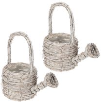 daiktų Dekoratyvinė laistytuvas su skoningu pintu dizainu elegantiškam namų dekorui, 26 cm