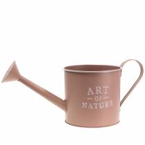 daiktų Vintažinis dekoratyvinis gėlių vazonas/laistytuvas, sendinto rožinio cinko spalvos, Ø16,5 cm, aukštis17 cm