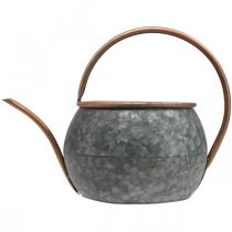 daiktų Metalinis dekoratyvinis laistytuvas, vintažinio kaimiško stiliaus, sodo puošmena, sodinimui, sidabro vario spalvos, ilgis 41 cm, Ø 26 cm, aukštis 30 cm