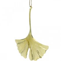 daiktų Ginkmedžio lapų pakabukas, Advento puošmena, metalo puošmena rudeniui Golden L12cm 12 vnt