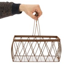 daiktų Vielinis krepšelis, metalinis, rūdžių imitacijos, 28x13,5x14 cm, 2 vnt.
