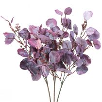 daiktų Glamour eukalipto šakelė eukalipto dirbtinė violetinė 65cm 3vnt