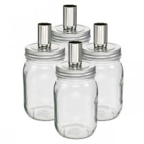 daiktų Dekoratyvinis stiklas su žvakidėmis žvakių apdaila Ø8cm H17.5cm 4 vnt.