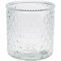 Dekoratyvinio stiklo deimantinio stiklo vaza skaidri gėlių vaza 2vnt