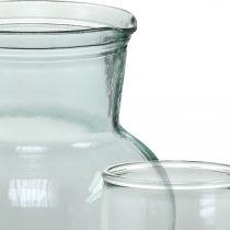 Stiklinis ąsotis su stiklinėmis, gėrimų rinkinys melsvai skaidrus H20cm/11,5cm 5 vnt.