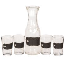 daiktų Stiklinis termosas, aukštis 27 cm, su 4 stiklinėmis, aukštis 11 cm