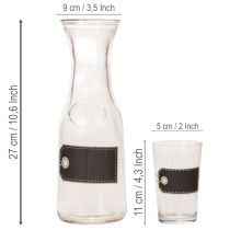 daiktų Stiklinis termosas, aukštis 27 cm, su 4 stiklinėmis, aukštis 11 cm