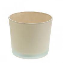 daiktų Stiklinis gėlių vazonas smėlio spalvos vazonas stiklinis vazonas Ø14,5cm H12,5cm