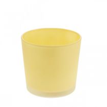 Stiklinis gėlių vazonas geltonas dekoratyvinis stiklinis kubilas Ø11,5cm H11cm