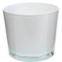 daiktų Stiklinis gėlių vazonas baltas vazonas stiklinis kubilas Ø14,5cm H12,5cm