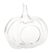 daiktų Stiklinis moliūgas su anga, rudens dekoracijos moliūgas, skaidrus, Ø21 cm, aukštis20 cm