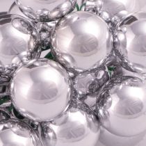 daiktų Stikliniai rutuliukai sidabriniai ant vielos veidrodinės uogos Ø20mm 140 vnt