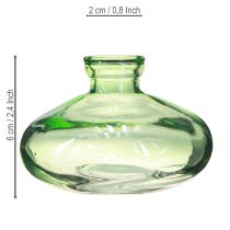 daiktų Stiklinės vazos svogūninės žalios mini vazos Ø9cm A6cm 6 vnt.