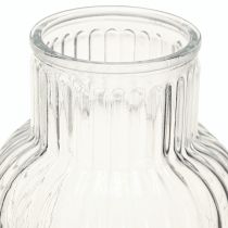 daiktų Stiklinė vaza gėlių vaza stiklo grioveliai retro skaidrūs Ø13.5cm H20cm