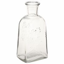 daiktų Stiklinė vaza buteliui su motyvu, skaidri, H19cm, 2 vnt.