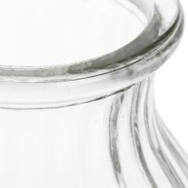 daiktų Stiklinės vazos vazos grioveliai dekoratyvinis stiklas skaidrus Ø12cm H18cm 2vnt